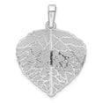 thumbnail image 5 of Auriga Fine Jewelry 925 Sterling Silver Rhod-plated & D/C Leaf Pendant for Women (L-30mm, W-27mm), 5 of 6