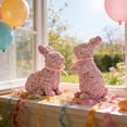 thumbnail image 3 of Resin Rabbit Figurine Set Floral Decor Easter Gift Home Decor Sculpture Two Rabbits Playing Ornament For Valentine's Day Tabletop Decor, 3 of 6