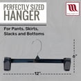 thumbnail image 5 of Mainetti Black Plastic Clothes Hangers 50 Pack | 12-Inch Space Saving Hangers with 360 Swivel Metal Hook & Non-Slip Clips | Closet Hangers Ideal for Pants, Skirts, Slacks and Shorts (6012BRSEMN50), 5 of 6