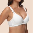 thumbnail image 5 of Bmisegm Women's Bra with Widened Shoulder Straps Thin Cup Sponge Solid Color Summer T Shirt Versatile Bra Bras for Women White 34D, 5 of 9