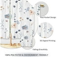 thumbnail image 4 of Blue Floral Kitchen Curtains Watercolor Flower Wildflower Boho Small Short Cafe Window Curtains Farmhouse Rustic Leaf Botanical Rod Pocket Bathroom Tier Window Treatment Drapes (26x24 Inch), 4 of 6