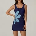 thumbnail image 6 of EGNMCR Women's Summer Swimsuit Cover up Crochet Beach Floral Hollow Out Slit Bikini Sleeveless Cover up Dresses, 6 of 7