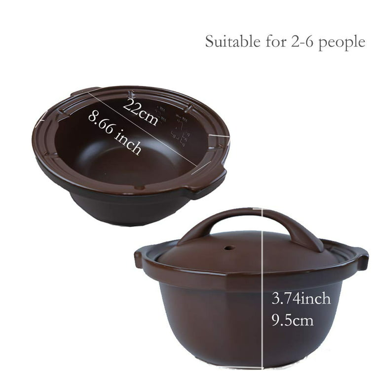 TIANJI Electric Claypot Crock Pot Stew Pot Rice Cooker Ceramic Soup  Porridge Maker 3L,24h Pre-set 