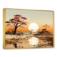 thumbnail image 2 of Designart "African Sunset Over The Landscape" Africa Floater Framed Wall Art Prints, 2 of 5