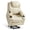 Cream White-Medium, variant on MCombo Electric Power Lift Recliner Chair with Vibration and Heat for Elderly, Faux Leather, Light Brown