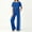 Blue women's 2 piece shorts set a1, variant on Cagogo Women's 2 Piece Tracksuits Set Casual Summer Cruise Outfits Loose Short Sleeve Crew Neck Tops Comfy Pants Matching Lounge Sets Loungewear Travel Airport Outfit Clothes, Blue 2XL