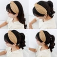 thumbnail image 5 of Diademas para mujer, diademas anudadas de paja, diademas anchas bohemias de verano para mujer, accesorios para herramientas de peinado, 5 of 5
