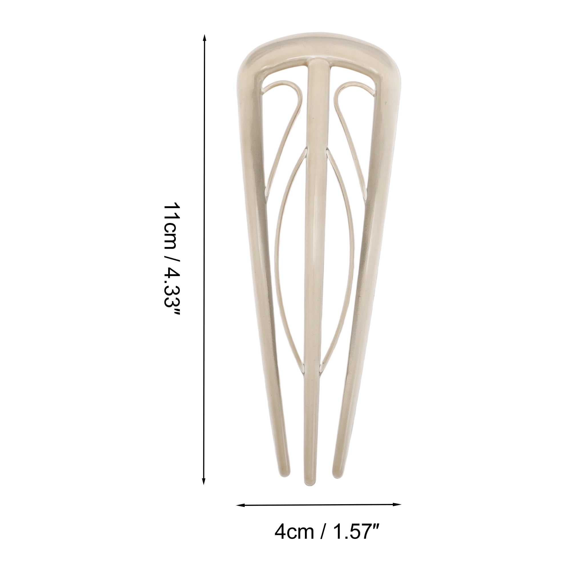 Unique Bargains U-shaped Hair Pin 4.33"x1.57" 1 Pcs Light Brown