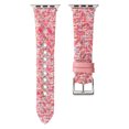 thumbnail image 5 of Woolen Band for Apple Watch Series 10 9 8 7 6 5 4 3 2 1 SE & Ultra 2 1 , Floral Print Leather Slim Band Adjustable Breathable Soft Strap for Women Girls iWatch 44/45/46/49mm/42mm(Series 1 2 3), Pink, 5 of 5