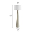 thumbnail image 3 of Saylor Carved Ribbed Wood Floor Lamp With Drum Shade in White Gray, 3 of 10