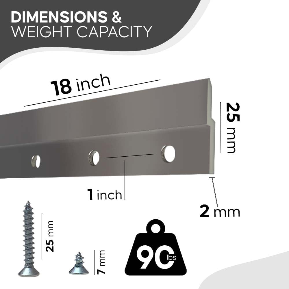 Versatile 18'' French Cleat Hanger Heavy Duty, French Cleats Kit for Secure Wall Mounting - French Cleat Picture Hanger Bracket - Hang with Confidence Using French Cleat(Supports Upto 90 Lbs 1 Pair)