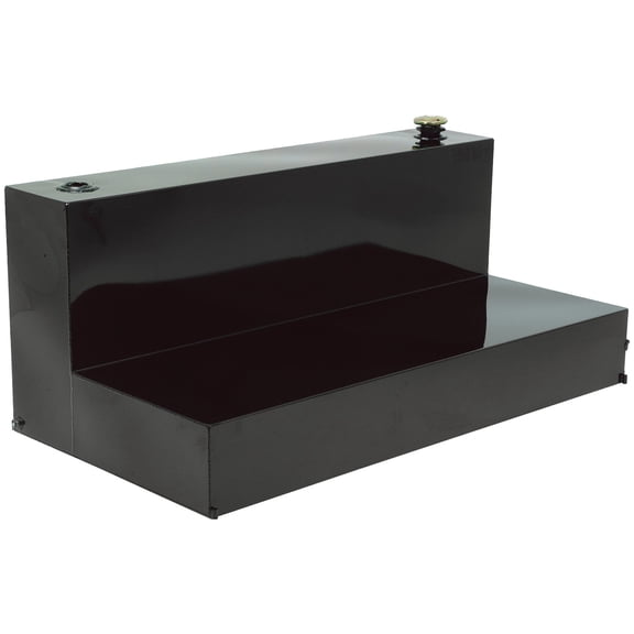 Lund 76590 Black 14-Gauge Steel L-Shaped Liquid Tank with 56" Storage Box Combo - 90 Gallon Capacity
