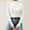 White, variant on ERFCXS Stretch Fit Thermal Underwear Top for Women Women Casual Autumn And Winter Multicolor Pattern Mid Neck Warm Long Sleeved Knitted Bottoming Shirt Purple One Size