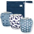 thumbnail image 1 of Pañales de natación reutilizables y bolsa húmeda - Talla única totalmente ajustable - Paquete de 3 unisex Big Splash con bolsa húmeda de Nora's Nursery, 1 of 5