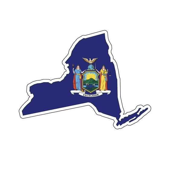 Auto Drives New York State Vinyl Auto Decal, Multicolor, 6.25” x 4.75”