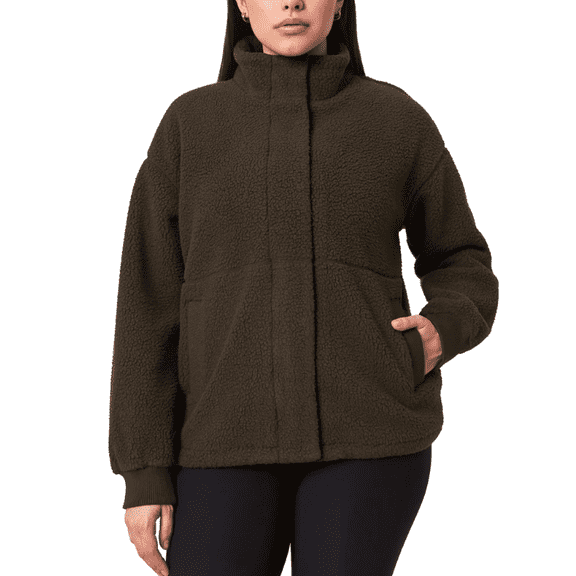 Mondetta Women's Short Fleece Jacket Brown XS