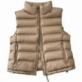 thumbnail image 3 of Roncen Women's Short Down Vest - Sleeveless Warm Puffer Vest with Zip Front - Lightweight Quilted Winter Outerwear Coat with Pockets, 3 of 3
