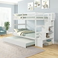 thumbnail image 5 of Twin over Twin Bunk Beds With Twin Trundle and Stairway Storage Function in White color, 5 of 13