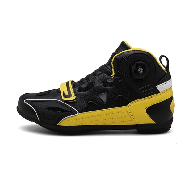 Botas de moto y zapatos de moto para todas las estaciones para hombre y mujer.,Negro y amarillo,41