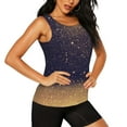 thumbnail image 2 of Gukieu Gold Black Glitter Print Women's Quick-drying Fitness Vest, Round Neck Sleeveless Fitness T-shirt, Suitable for Yoga, Sports-Small, 2 of 7