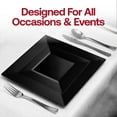thumbnail image 4 of Smarty 10.75" Black Square Disposable Plastic Dinner Plates 120ct, 4 of 7