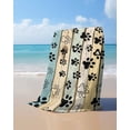 thumbnail image 4 of Teal Brown Paw Prints Beach Towels Oversized Super Absorbent, Vintage Farmhouse Wooden Grain Lightweight Bath Towel Quick Dry Sets For Bathroom/Pool/Rv Camping/Beach Play/Gym Room/Picnic 23"x47", 4 of 8