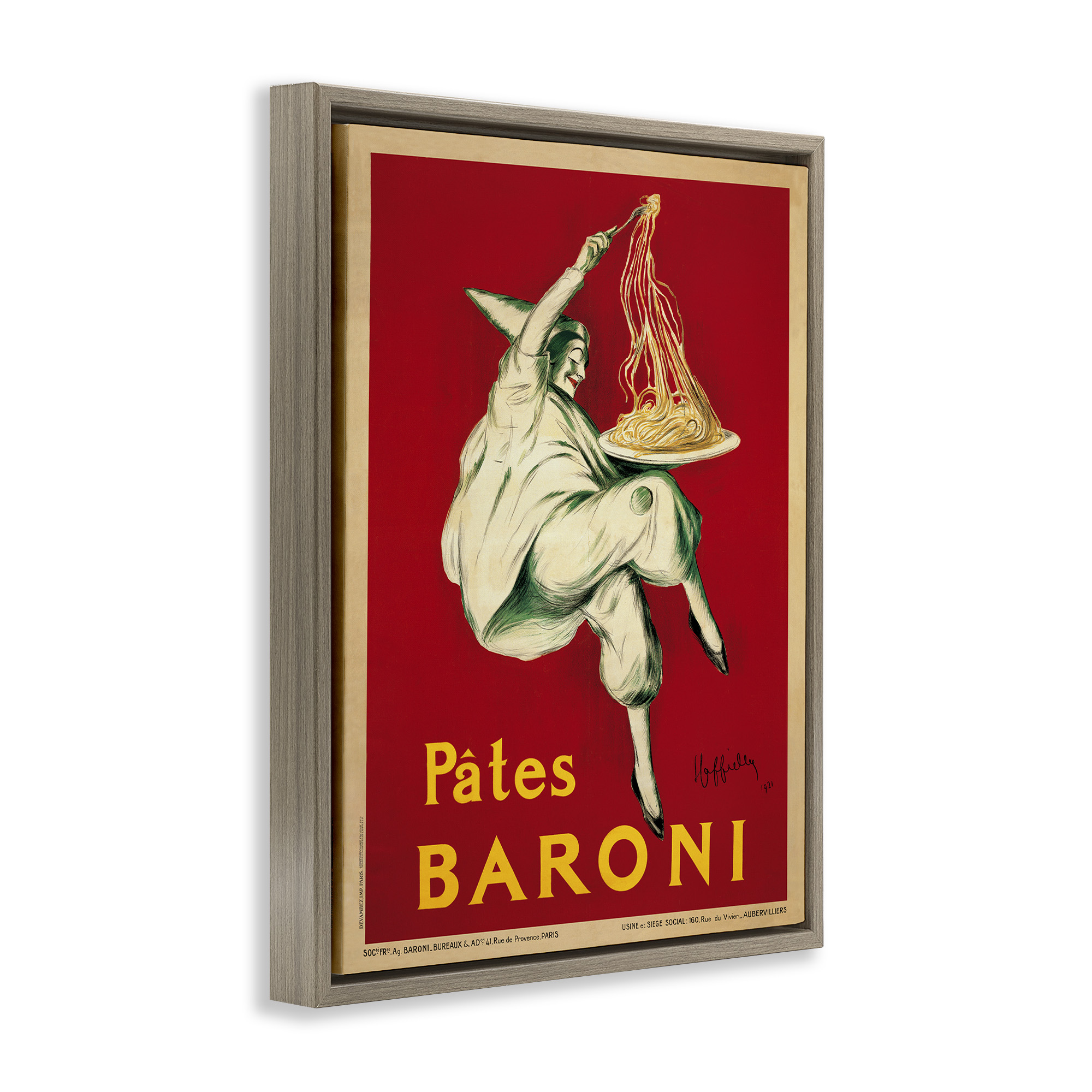 Stupell Industries Pates Baroni Vintage Food Poster Food & Beverage Painting Brown Floater Framed Canvas Art Print Wall Art, 25 x 31