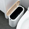 thumbnail image 4 of Small Trash Can with Lid, 2.4 gal Plastic Garbage Can, Rectangle Waste Basket with Inner Bucket for Bathroom Kitchen, 4 of 5