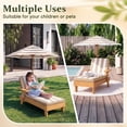 thumbnail image 6 of UBesGoo Toddler Patio Chaise Lounge Chair with Canopy Umbrella, Kids Wooden Sunbed with Cushion for Backyard, Brown & Beige Striped Design, 6 of 19
