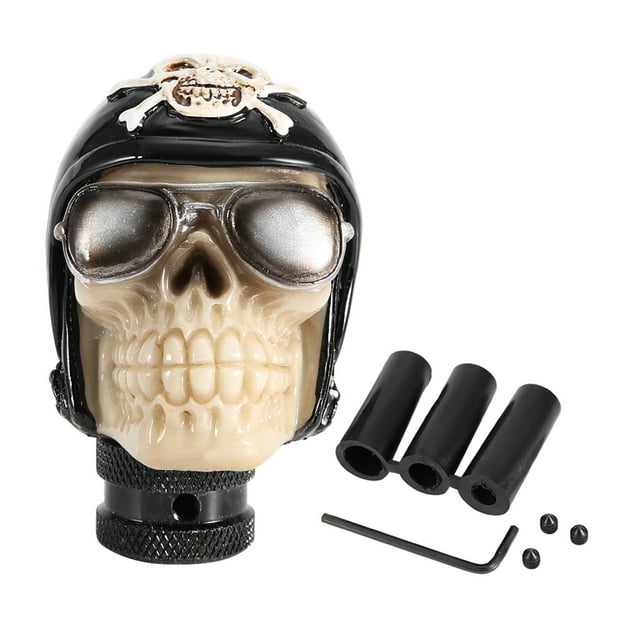 Pomo de palanca de cambios Manual para coche con cabeza de calavera y esqueleto, palanca de cambios Universal Jadeshay A