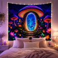 thumbnail image 2 of Bioluminescent Forest Night with Giant Mushroom Acts Gateway, Mystical Fantasy for Space Lovers, Galaxy Room Decor, Mother'S Day Gift, Tapestry Wall Hanging for Bedroom and Dorm, 2 of 7