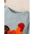 thumbnail image 3 of BemeyourBBs Newborn Boy Girl Chicken Outfits Overalls Rib Knit Romper One Piece Long Sleeve Farm Rooster Jumpsuit Bodysuit Infant Spring Fall Winter Clothes, 3 of 9