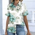 thumbnail image 6 of Minjewel Women's Short Sleeve Satin Blouse Silk Tops Button Down Shirts Business Casual Work Office Wear Dressy Chic Tops,Light Green,S, 6 of 8