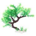 thumbnail image 1 of Acuario pecera planta de plástico artificial árbol curvo paisaje ornamento (árbol verde Milán), 1 of 8