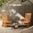 thumbnail image 2 of Zimtown Outdoor Swing Glider Chair,1-Person Patio Wooden Glider Bench with Cup Holder, 2 of 11