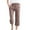 Brown A, variant on Posijego Cotton Linen Capris for Women Drawstring Elastic Waist Womens Capri Pants Plus Size Cropped Trousers