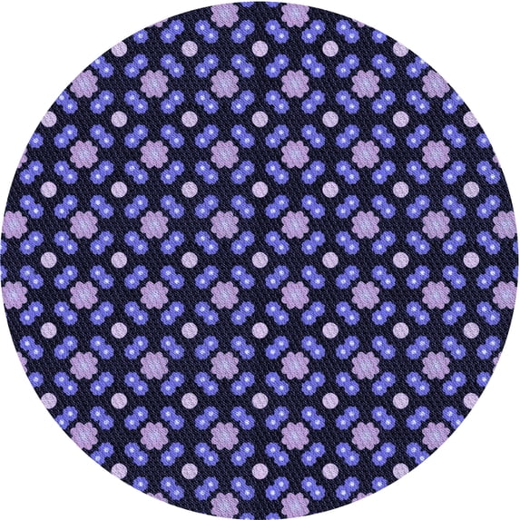 Ahgly Company Indoor Round Patterned Medium Slate Blue Area Rugs, 6' Round