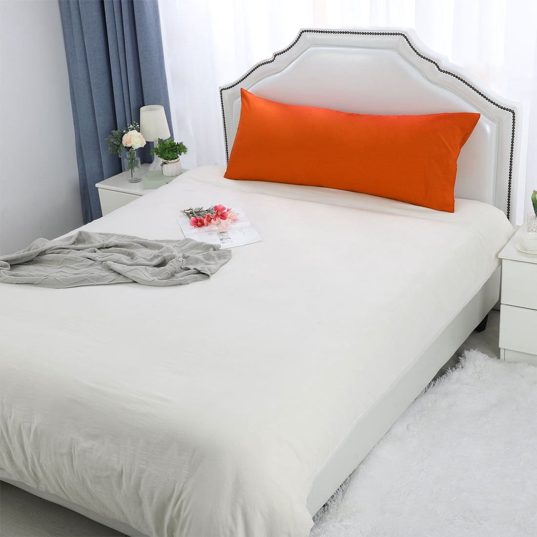 Unique Bargains 300TC Cotton Body Pillow Cover Case, 20" x 72"