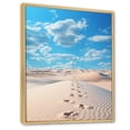 thumbnail image 2 of Designart "Footprints In Beach Photo IV" Landscape & Nature Floater Framed Wall Art Print, 2 of 7