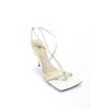Pre-owned|Bottega Veneta Womens Strappy Square Toe High Heel White Classic Pumps Size 38.5