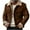 Mens Jackets & Coats Coffee, variant on S-4X Plus Size Sueded Jackets for Men with Pockets Fleece Lined Big & Tall Coats Long Sleeve Zip-Up Solid Vintage Thermal Warm Collar Outerwear Jacket