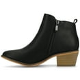 thumbnail image 3 of Journee Womens Rebel Outside Zip Stacked Heel Booties, 3 of 10