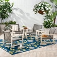 thumbnail image 6 of GDF Studio Viola Outdoor Wood and Wicker Club Chairs, Set of 4, Grey Finish and Mixed Black, 6 of 6