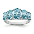thumbnail image 1 of 925 Sterling Silver Rhodium Light Swiss Blue Topaz 5-Stone Ring, 1 of 2