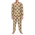 thumbnail image 3 of Naloa Thanksgiving Men’s Pajamas Set - Long Sleeve Button Down Sleep Shirt and Pajama Bottoms Sleepwear Set-Medium, 3 of 7
