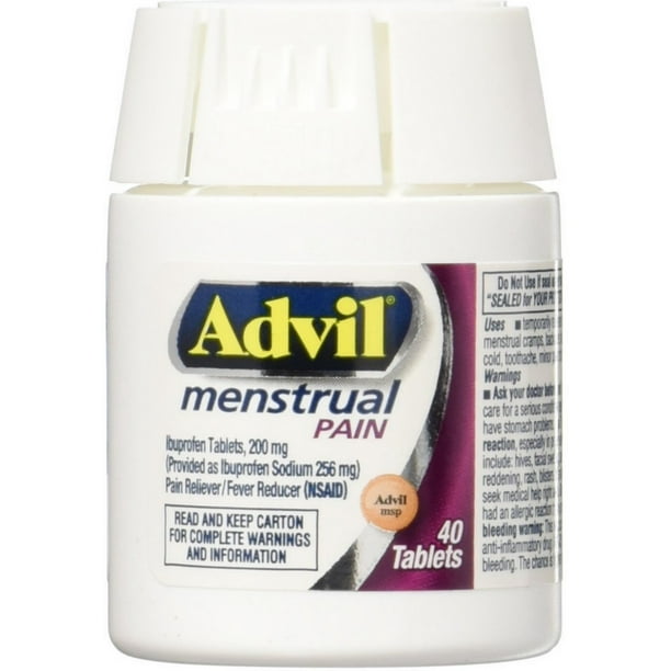 6 Pack Advil Menstrual Pain Ibuprofen Tablets, 200 Mg 40 ea Walmart