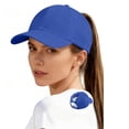 thumbnail image 2 of Lumistal Baseball Cap for Women Candy Color Womens Ponytail Hat Adjustable Criss Cross Baseball Cap High Bun Unisex Trucker Hats Baseball Sport Caps Sun Hat Blue One Size, 2 of 7
