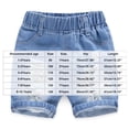 thumbnail image 2 of NAISIBABY Boys Denim Shorts, Casual Stretch Elastic Waist Trendy Ripped Summer Fashion Jean Shorts Blue Size 7-8, 2 of 6