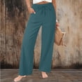 thumbnail image 5 of Certgust Under $25 Wide Leg Pants for Women Wide Leg Pants for Women Plus Size Flowy Drawstring Elastic Waist with Pockets Summer Beach, 5 of 8