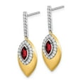 thumbnail image 2 of Auriga 14k Two-tone Gold Garnet and Diamond Dangle Earrings for Women, 2 of 6